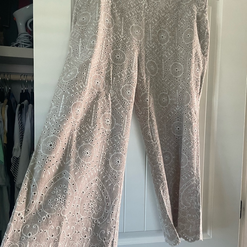 Sundance wide-legged pants, cotton with embroidery